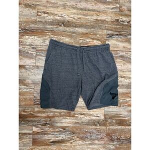 Mens Under Armour Project Rock Athletic Shorts Size XXL Gray Blood Sweat Respect